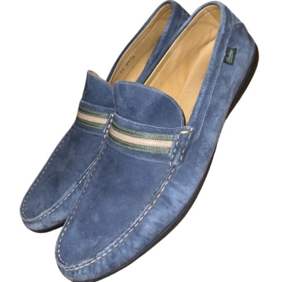 Paraboot Bassens Moccasin Penny Loafer Blue/Green Suede Men’s Sz 12 M - Picture 2 of 5